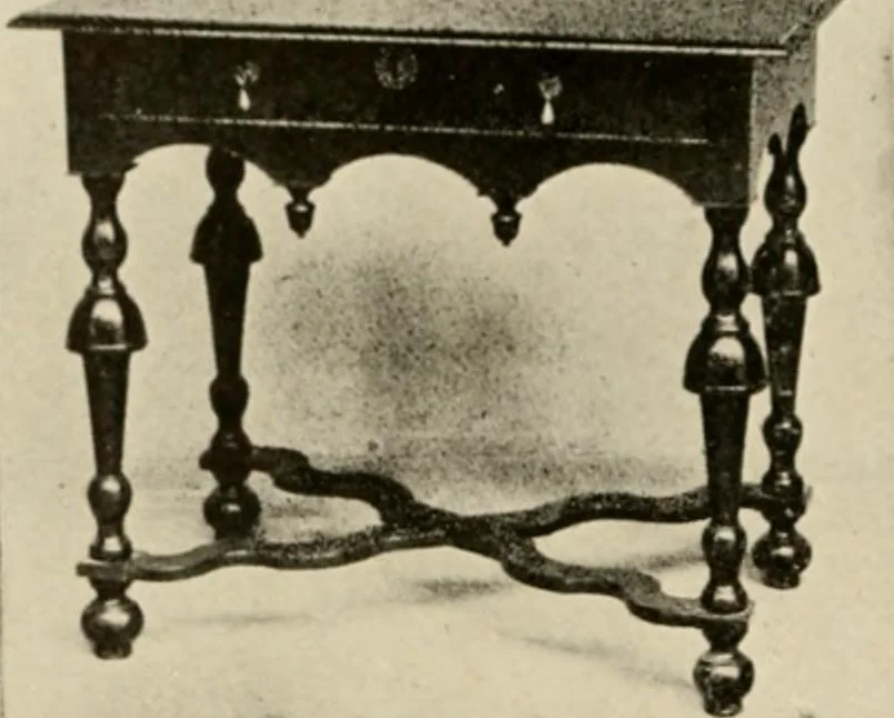 An illustration from The practical book of period furniture, treating of furniture of the English, American colonial and post-colonial and principal French periods, 1914, leaf 27