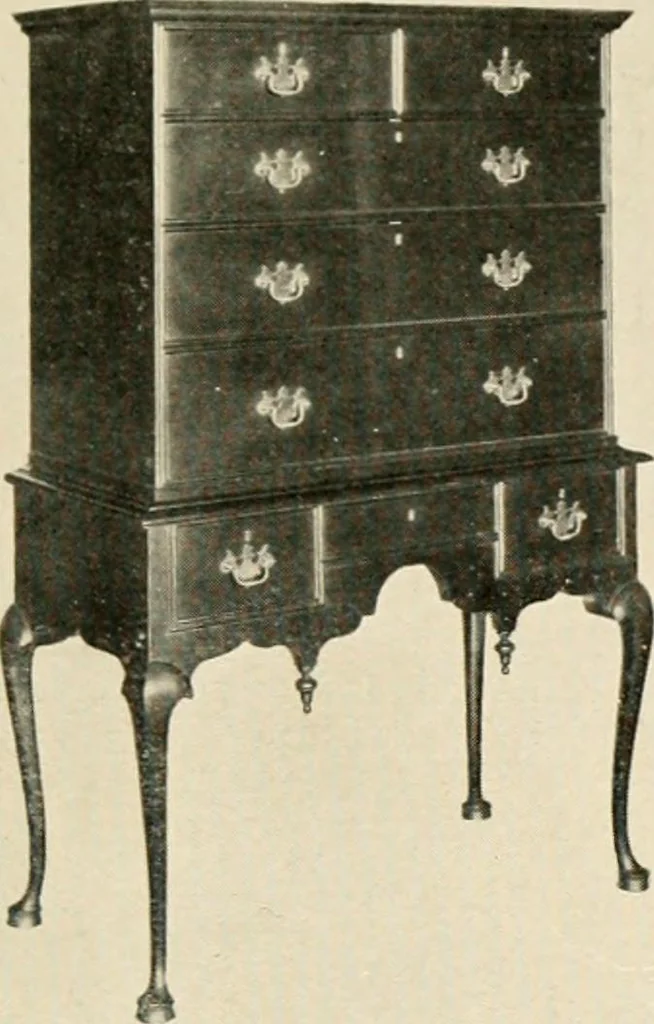 An illustration from The practical book of period furniture, treating of furniture of the English, American colonial and post-colonial and principal French periods, 1914, leaf 28