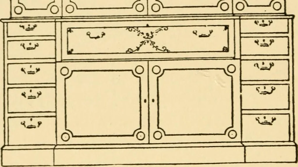 An illustration from The practical book of period furniture, treating of furniture of the English, American colonial and post-colonial and principal French periods, 1914, leaf 303