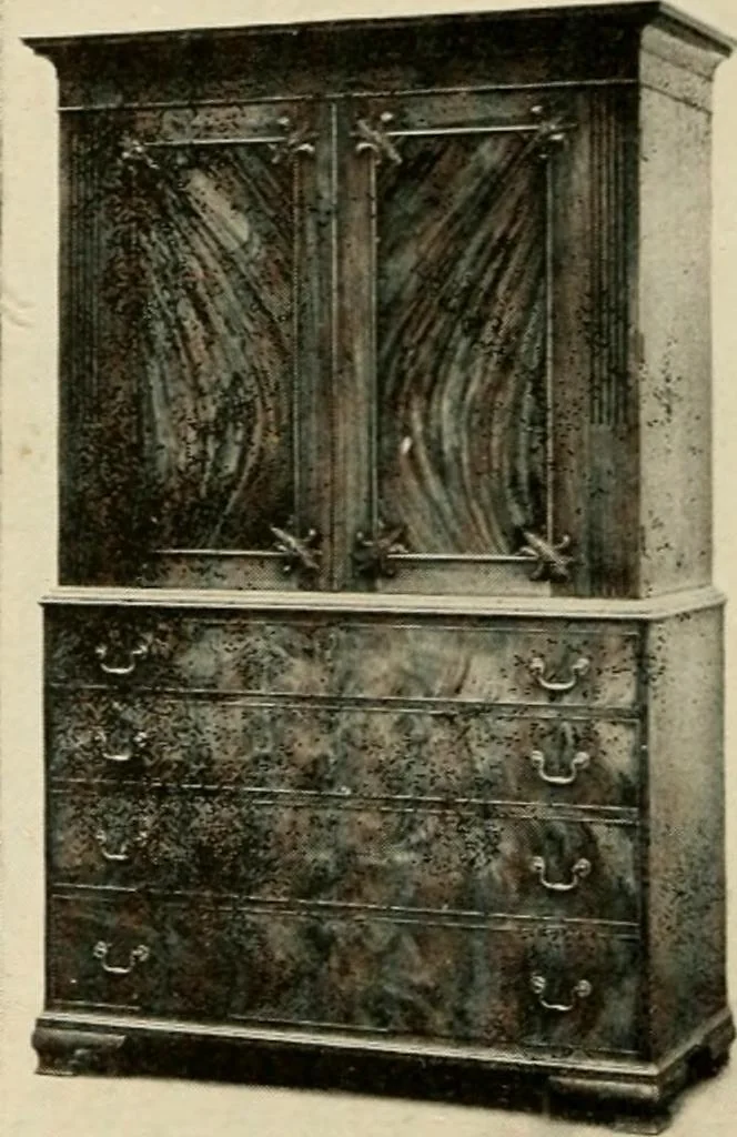 An illustration from The practical book of period furniture, treating of furniture of the English, American colonial and post-colonial and principal French periods, 1914, leaf 33