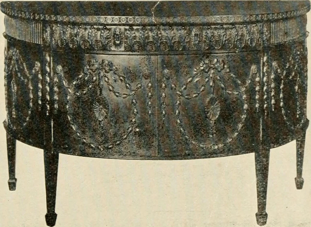 An illustration from The practical book of period furniture, treating of furniture of the English, American colonial and post-colonial and principal French periods, 1914, leaf 34