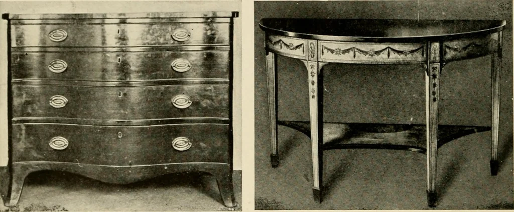 An illustration from The practical book of period furniture, treating of furniture of the English, American colonial and post-colonial and principal French periods, 1914, leaf 35