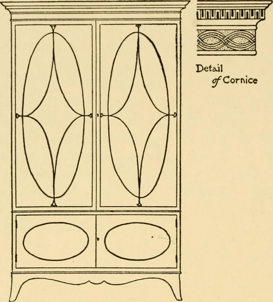 An illustration from The practical book of period furniture, treating of furniture of the English, American colonial and post-colonial and principal French periods, 1914, leaf 351