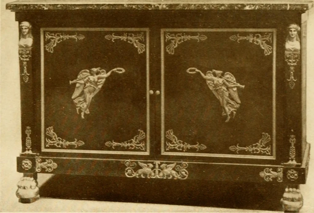 An illustration from The practical book of period furniture, treating of furniture of the English, American colonial and post-colonial and principal French periods, 1914, leaf 386