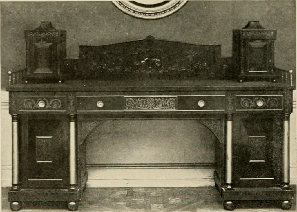 An illustration from The practical book of period furniture, treating of furniture of the English, American colonial and post-colonial and principal French periods, 1914, leaf 39