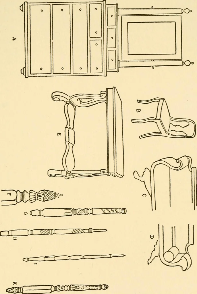 An illustration from The practical book of period furniture, treating of furniture of the English, American colonial and post-colonial and principal French periods, 1914, leaf 398