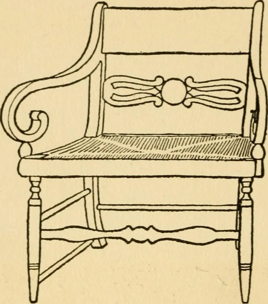 An illustration from The practical book of period furniture, treating of furniture of the English, American colonial and post-colonial and principal French periods, 1914, leaf 399