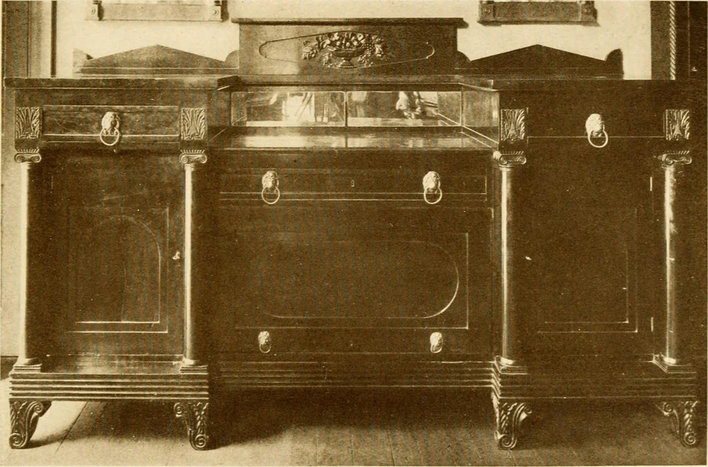 An illustration from The practical book of period furniture, treating of furniture of the English, American colonial and post-colonial and principal French periods, 1914, leaf 408