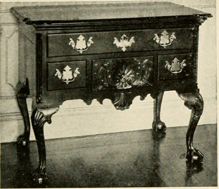 An illustration from The practical book of period furniture, treating of furniture of the English, American colonial and post-colonial and principal French periods, 1914, leaf 42