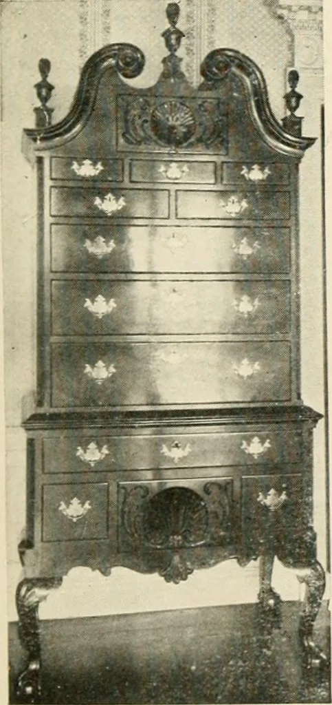 An illustration from The practical book of period furniture, treating of furniture of the English, American colonial and post-colonial and principal French periods, 1914, leaf 42