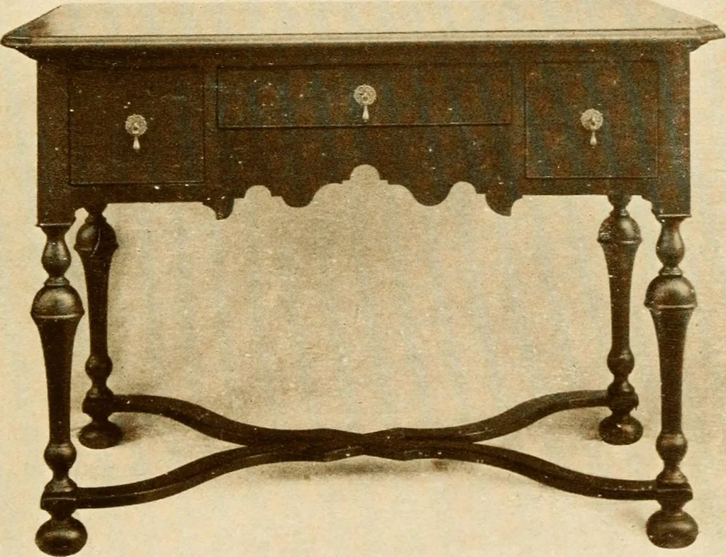 An illustration from The practical book of period furniture, treating of furniture of the English, American colonial and post-colonial and principal French periods, 1914, leaf 436