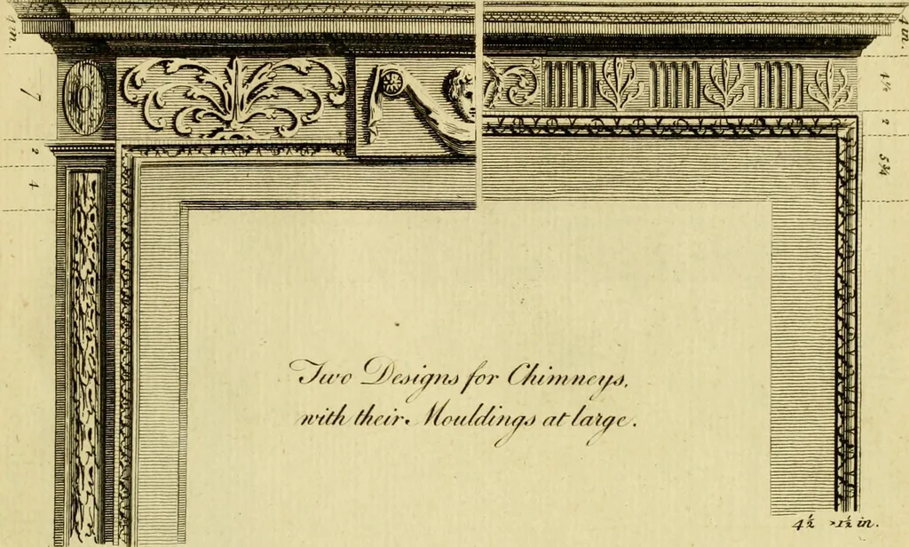 An illustration from Practical builder, or, Workman's general assistant, shewing the most approved and easy methods for drawing and working the whole or separate part of any building ... rules of carpentry ... the proportion of the five orders ... with plans and elevations of gentlemens and farm-houses, yards, barns,, 1774, leaf 100