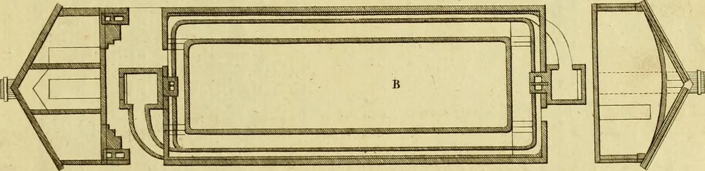 An illustration from Practical builder, or, Workman's general assistant, shewing the most approved and easy methods for drawing and working the whole or separate part of any building ... rules of carpentry ... the proportion of the five orders ... with plans and elevations of gentlemens and farm-houses, yards, barns,, 1774, leaf 178