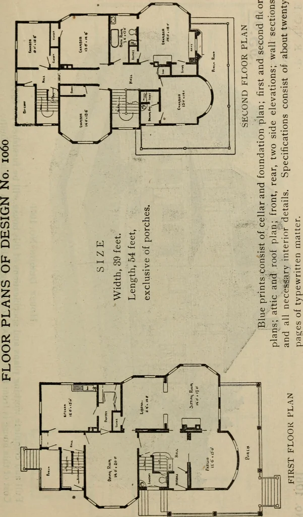 An illustration from Practical bungalows and cottages for town and country, perspective views and floor plans for three hundred low and medium priced houses and bungalows .., 1916, leaf 114