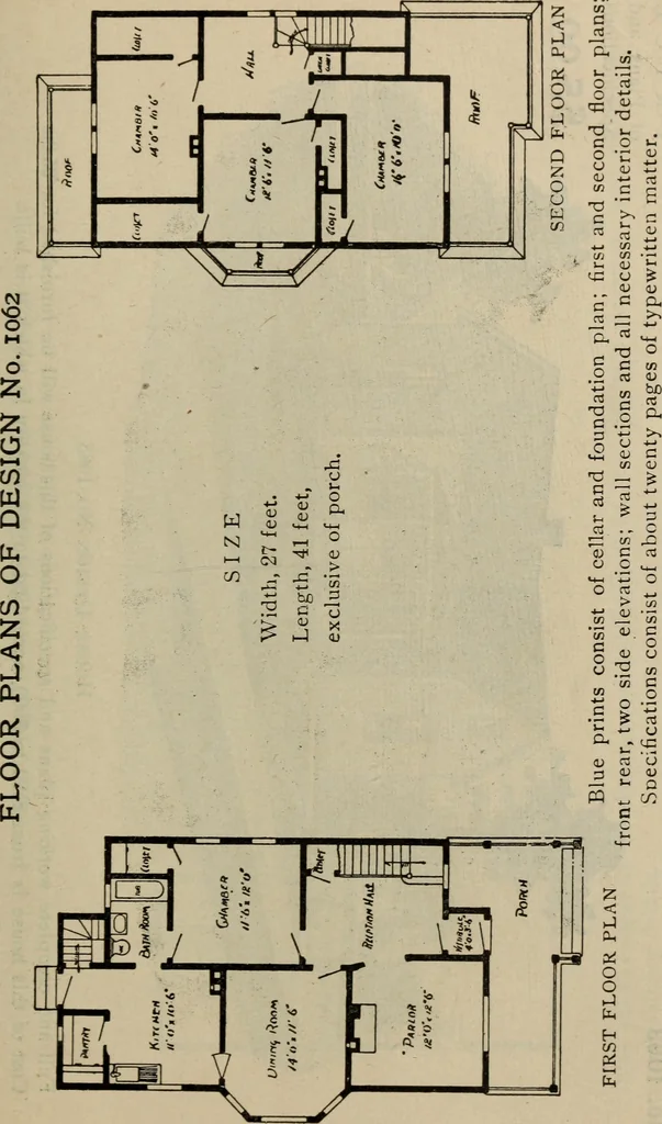 An illustration from Practical bungalows and cottages for town and country, perspective views and floor plans for three hundred low and medium priced houses and bungalows .., 1916, leaf 118