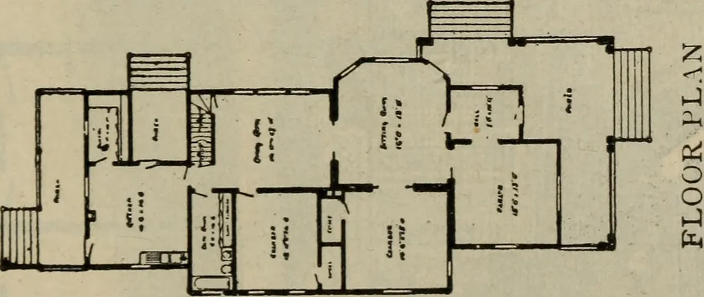 An illustration from Practical bungalows and cottages for town and country, perspective views and floor plans for three hundred low and medium priced houses and bungalows .., 1916, leaf 148
