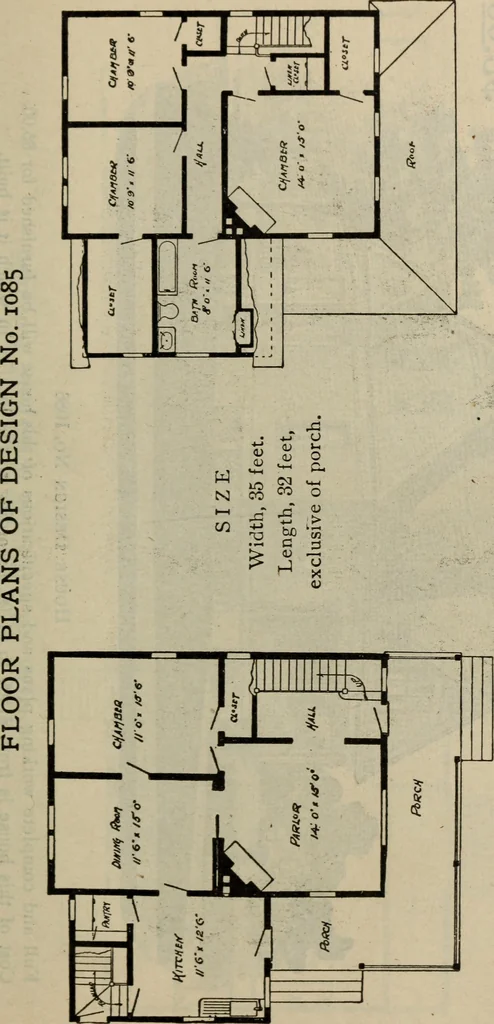 An illustration from Practical bungalows and cottages for town and country, perspective views and floor plans for three hundred low and medium priced houses and bungalows .., 1916, leaf 160