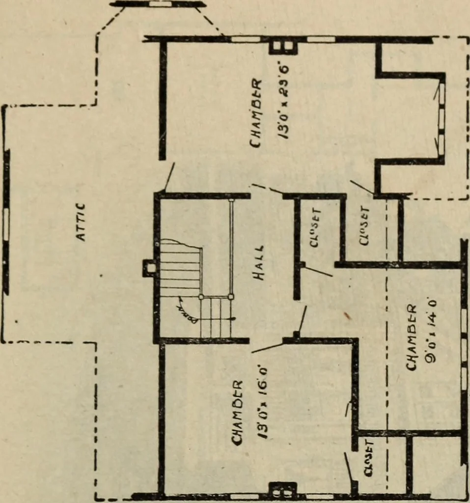 An illustration from Practical bungalows and cottages for town and country, perspective views and floor plans for three hundred low and medium priced houses and bungalows .., 1916, leaf 162