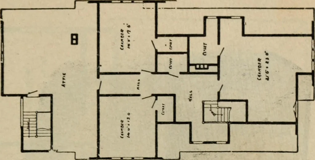 An illustration from Practical bungalows and cottages for town and country, perspective views and floor plans for three hundred low and medium priced houses and bungalows .., 1916, leaf 164