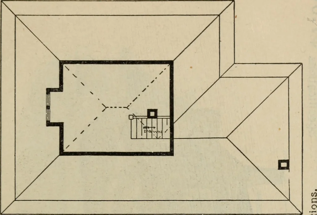 An illustration from Practical bungalows and cottages for town and country, perspective views and floor plans for three hundred low and medium priced houses and bungalows .., 1916, leaf 278