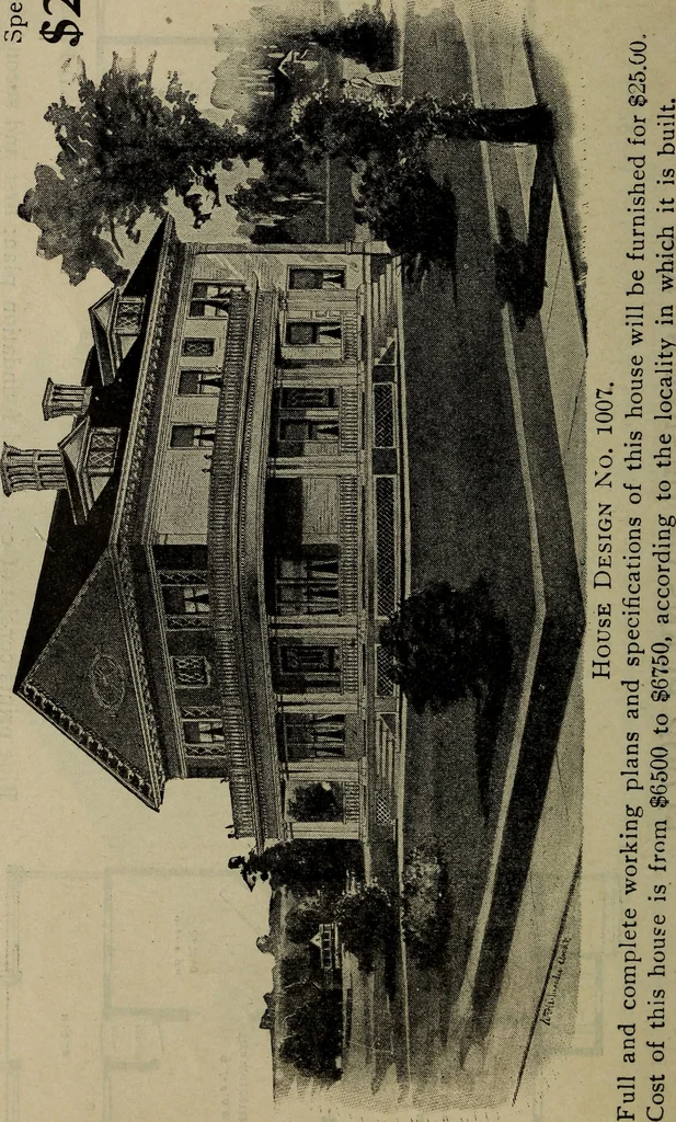 An illustration from Practical bungalows and cottages for town and country, perspective views and floor plans for three hundred low and medium priced houses and bungalows .., 1916, leaf 29