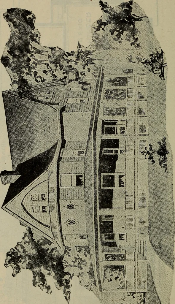 An illustration from Practical bungalows and cottages for town and country, perspective views and floor plans for three hundred low and medium priced houses and bungalows .., 1916, leaf 295