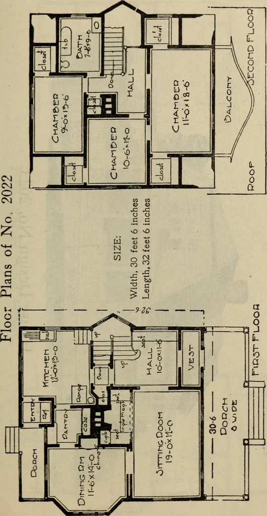 An illustration from Practical bungalows and cottages for town and country, perspective views and floor plans for three hundred low and medium priced houses and bungalows .., 1916, leaf 302