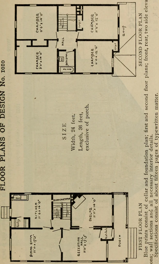 An illustration from Practical bungalows and cottages for town and country, perspective views and floor plans for three hundred low and medium priced houses and bungalows .., 1916, leaf 32