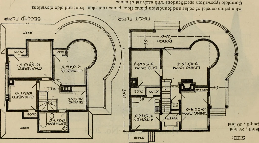 An illustration from Practical bungalows and cottages for town and country, perspective views and floor plans for three hundred low and medium priced houses and bungalows .., 1916, leaf 320