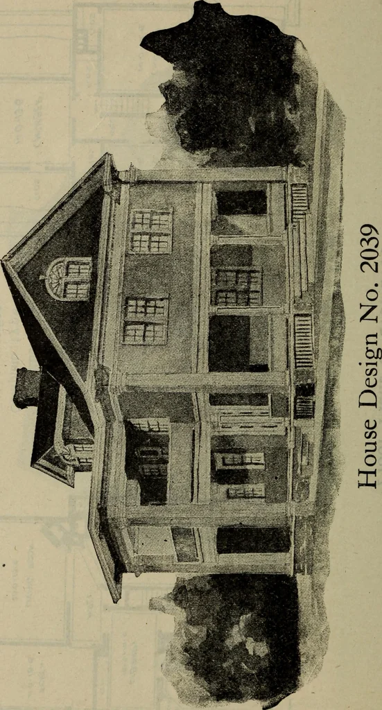 An illustration from Practical bungalows and cottages for town and country, perspective views and floor plans for three hundred low and medium priced houses and bungalows .., 1916, leaf 331