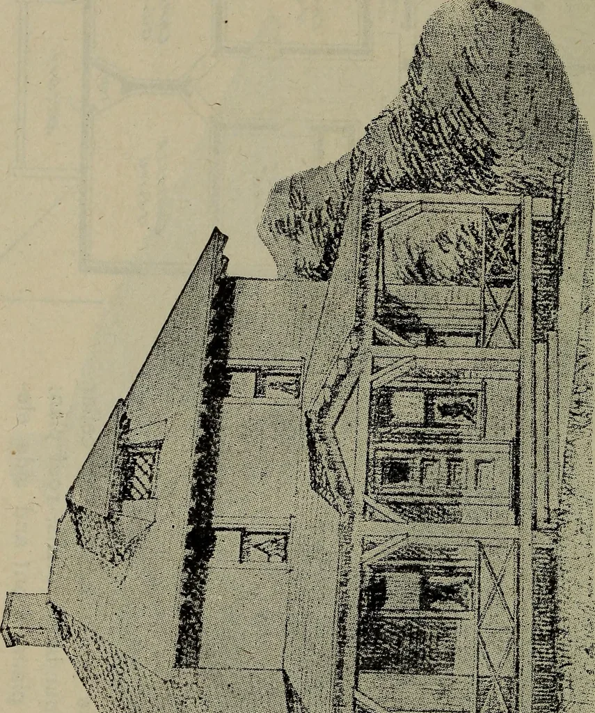 An illustration from Practical bungalows and cottages for town and country, perspective views and floor plans for three hundred low and medium priced houses and bungalows .., 1916, leaf 367