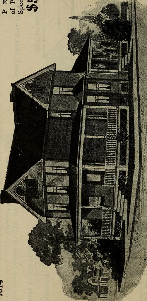 An illustration from Practical bungalows and cottages for town and country, perspective views and floor plans for three hundred low and medium priced houses and bungalows .., 1916, leaf 39