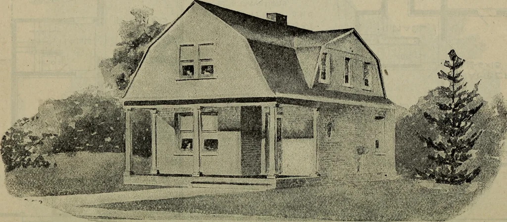 An illustration from Practical bungalows and cottages for town and country, perspective views and floor plans for three hundred low and medium priced houses and bungalows .., 1916, leaf 425
