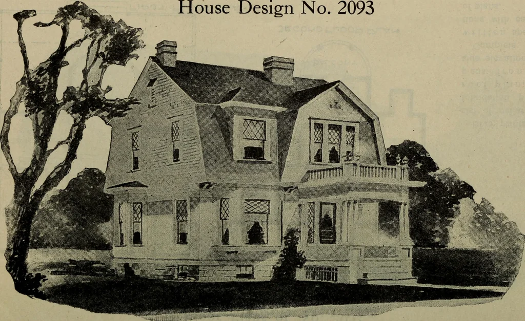 An illustration from Practical bungalows and cottages for town and country, perspective views and floor plans for three hundred low and medium priced houses and bungalows .., 1916, leaf 429