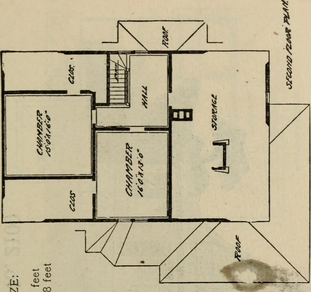 An illustration from Practical bungalows and cottages for town and country, perspective views and floor plans for three hundred low and medium priced houses and bungalows .., 1916, leaf 440