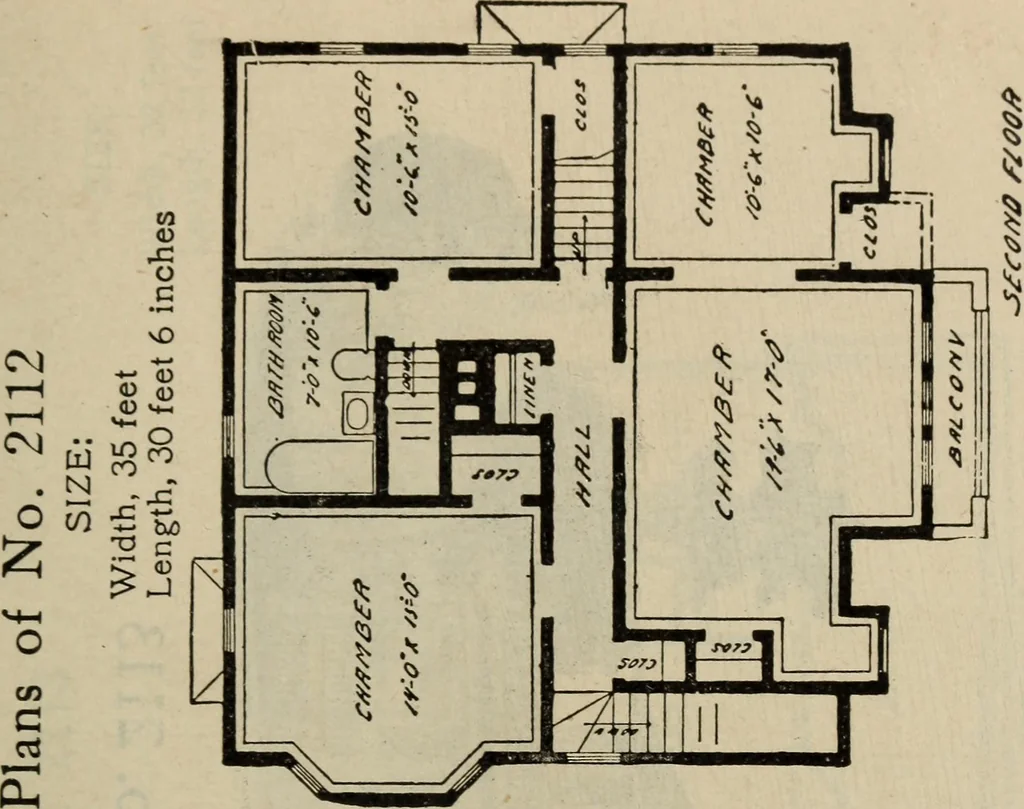 An illustration from Practical bungalows and cottages for town and country, perspective views and floor plans for three hundred low and medium priced houses and bungalows .., 1916, leaf 466