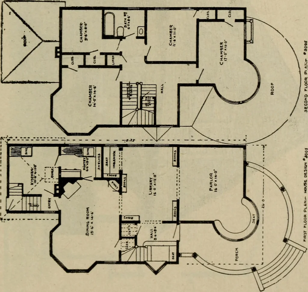 An illustration from Practical bungalows and cottages for town and country, perspective views and floor plans for three hundred low and medium priced houses and bungalows .., 1916, leaf 520