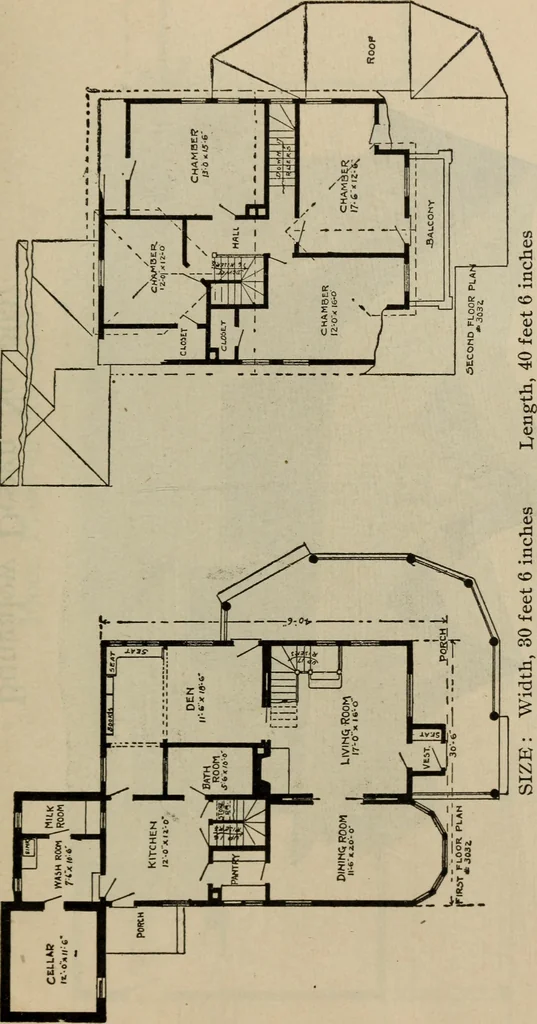 An illustration from Practical bungalows and cottages for town and country, perspective views and floor plans for three hundred low and medium priced houses and bungalows .., 1916, leaf 560