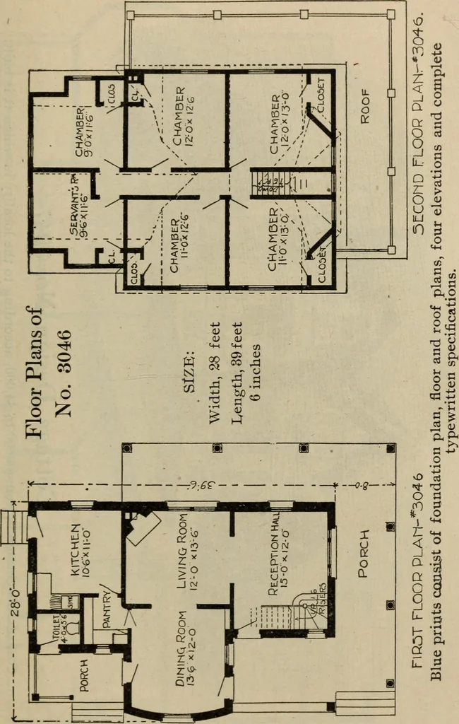 An illustration from Practical bungalows and cottages for town and country, perspective views and floor plans for three hundred low and medium priced houses and bungalows .., 1916, leaf 572