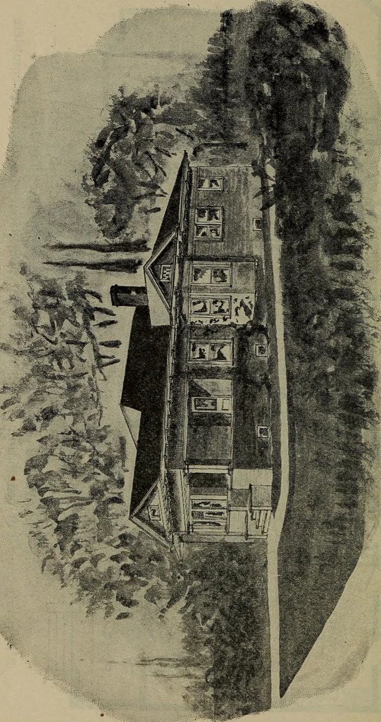 An illustration from Practical bungalows and cottages for town and country, perspective views and floor plans for three hundred low and medium priced houses and bungalows .., 1916, leaf 575