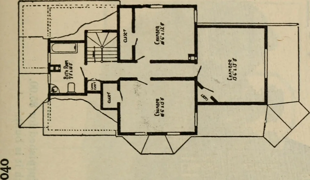 An illustration from Practical bungalows and cottages for town and country, perspective views and floor plans for three hundred low and medium priced houses and bungalows .., 1916, leaf 76