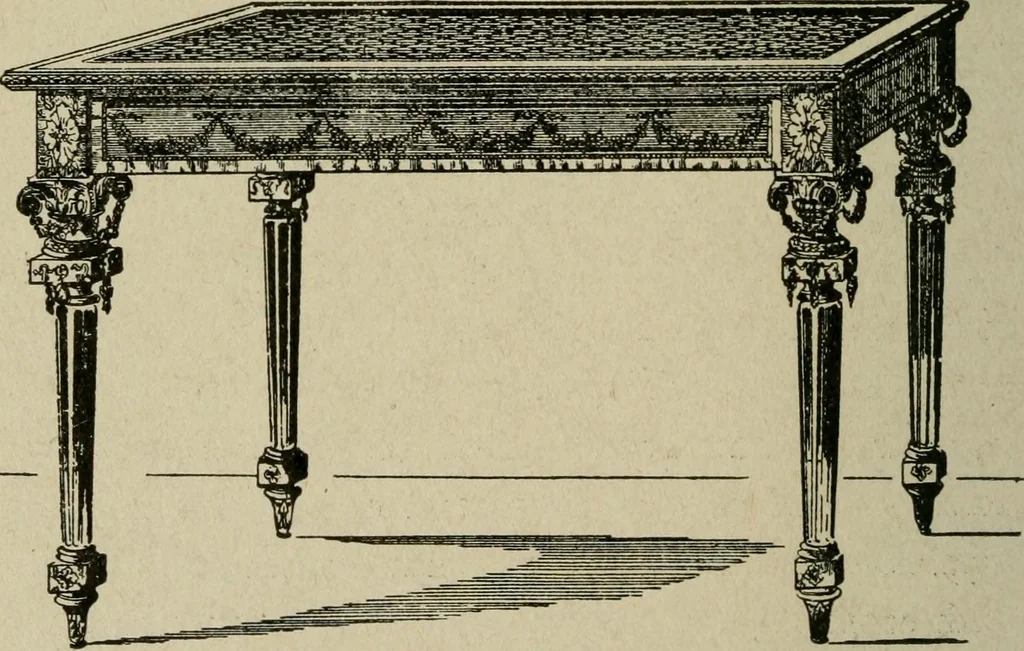 An illustration from The practical cabinet maker and furniture designer's assistant, with essays on history of furniture, taste in design, color and materials, with full explanation of the canons of good taste in furniture .., 1910, leaf 133