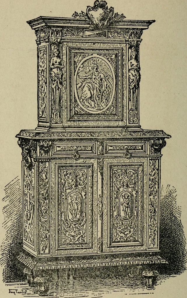 An illustration from The practical cabinet maker and furniture designer's assistant, with essays on history of furniture, taste in design, color and materials, with full explanation of the canons of good taste in furniture .., 1910, leaf 143