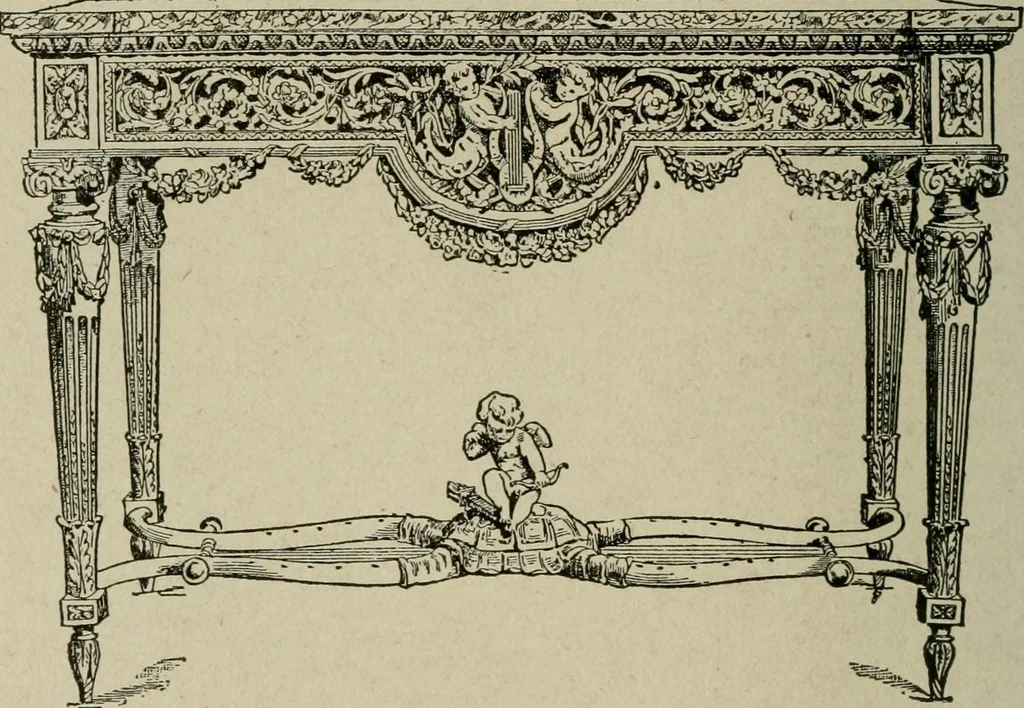 An illustration from The practical cabinet maker and furniture designer's assistant, with essays on history of furniture, taste in design, color and materials, with full explanation of the canons of good taste in furniture .., 1910, leaf 149