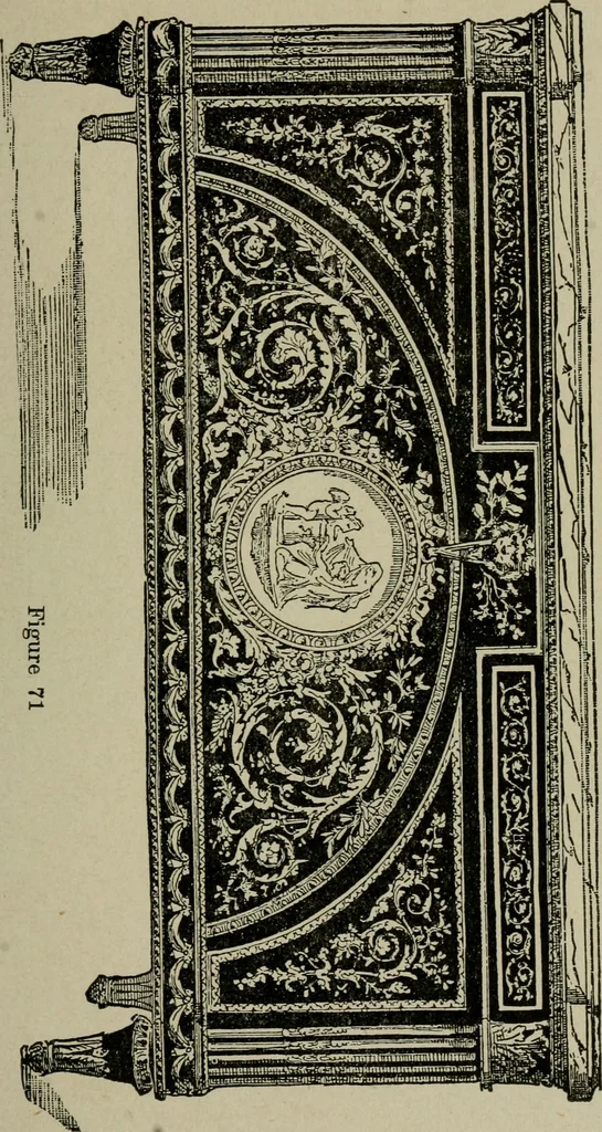 An illustration from The practical cabinet maker and furniture designer's assistant, with essays on history of furniture, taste in design, color and materials, with full explanation of the canons of good taste in furniture .., 1910, leaf 150