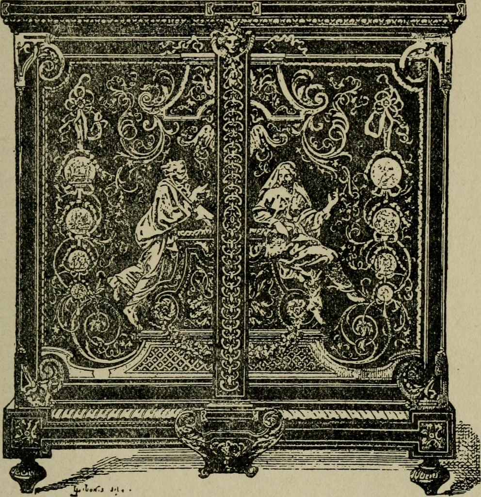 An illustration from The practical cabinet maker and furniture designer's assistant, with essays on history of furniture, taste in design, color and materials, with full explanation of the canons of good taste in furniture .., 1910, leaf 152