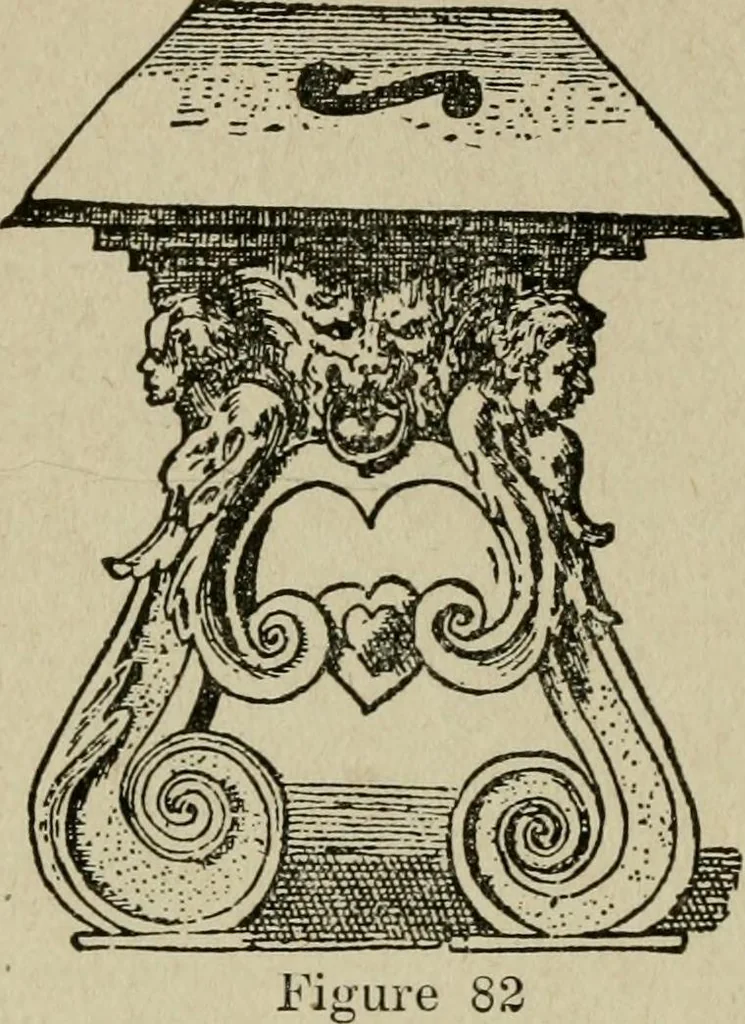An illustration from The practical cabinet maker and furniture designer's assistant, with essays on history of furniture, taste in design, color and materials, with full explanation of the canons of good taste in furniture .., 1910, leaf 163