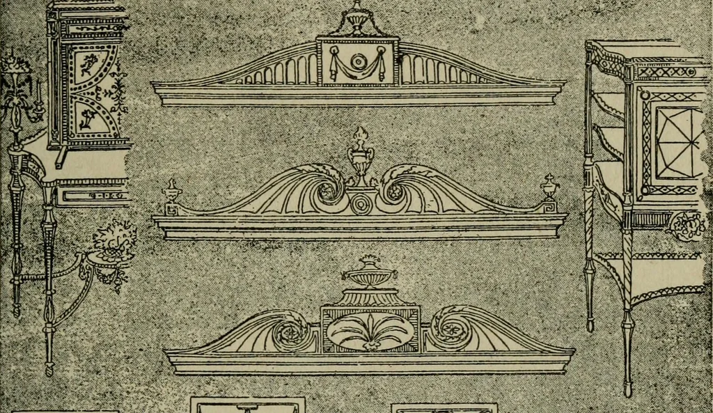 An illustration from The practical cabinet maker and furniture designer's assistant, with essays on history of furniture, taste in design, color and materials, with full explanation of the canons of good taste in furniture .., 1910, leaf 164