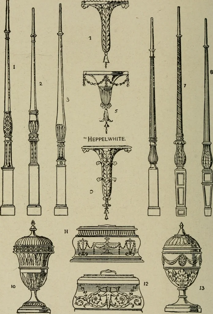An illustration from The practical cabinet maker and furniture designer's assistant, with essays on history of furniture, taste in design, color and materials, with full explanation of the canons of good taste in furniture .., 1910, leaf 167