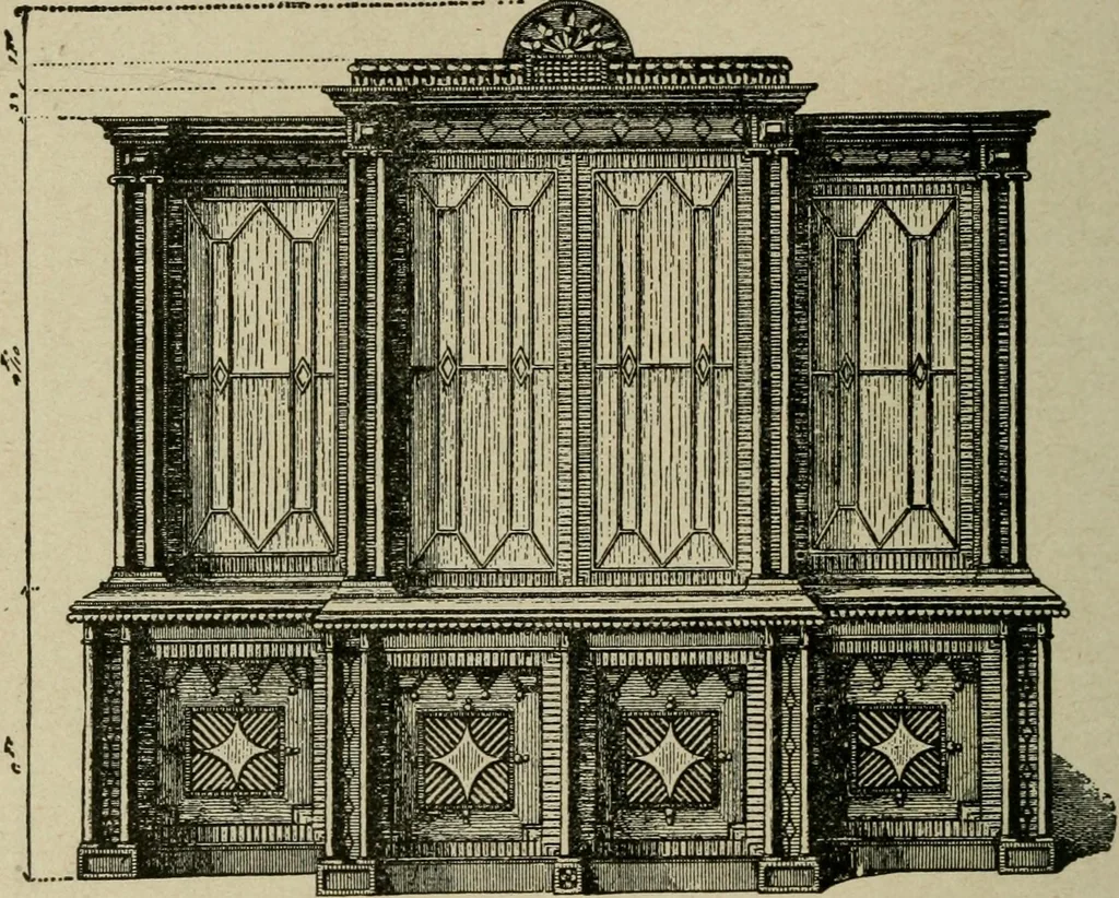 An illustration from The practical cabinet maker and furniture designer's assistant, with essays on history of furniture, taste in design, color and materials, with full explanation of the canons of good taste in furniture .., 1910, leaf 169